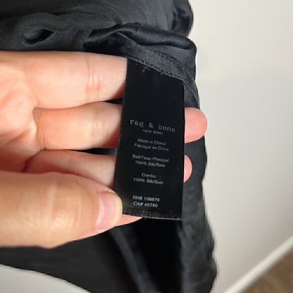 Rag & Bone Dean Silk High Low Long Sleeve Top - Picture 5 of 6